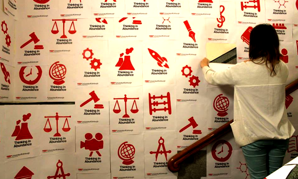 Wall covered in Posters